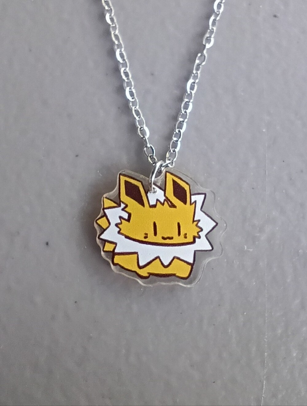 Pokemon Jolteon Acrylic Handmade Stainless Steel Necklace